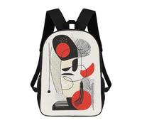 Mochila Infantil, Mochila Modern Abstract Face - Geometric Minimalist Wall Art Impresa En 3D, Mochila Para Niños Y Niñas, Mochila Escolar Ligera Y Ajustable De 17 Pulgadas Para La Escuela Primaria 17i
