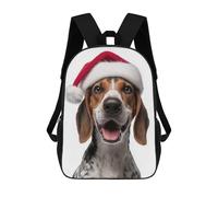 Mochila Infantil, Mochila Treeing Walker Coonhound Dog with Santa Hat Impresa En 3D, Mochila Para Niños Y Niñas, Mochila Escolar Ligera Y Ajustable De 17 Pulgadas Para La Escuela Primaria 17inch