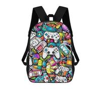 Mochila Infantil, Mochila Video Game Controllers A Visual Celebration Impresa En 3D, Mochila Para Niños Y Niñas, Mochila Escolar Ligera Y Ajustable De 17 Pulgadas Para La Escuela Primaria 17inch