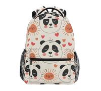 Mochila Infantil Panda Bear Red Hearts Bolsa De Viaje Clásico Bolsa De Deporte Resistente Mochila Escolar para Universitaria Colegio Juveniles