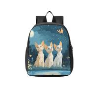 Mochila infantil para niña, jardín de infantes, dibujos animados, Devon Rex, Cats A River