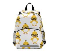 Mochila infantil para niños y niñas de 3 a 6 años, pato amarillo con lentes negros, mini mochila preescolar con correa, Multicolor 32, Talla única