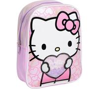 Mochila Infantil Personaje Aplicaciones Hello Kitty Medidas 22.0x28.0x9.0 Niñ@s Asas Ajustables y Ergonómica | Mochila Infantil Comodidad y Ajuste Espacio, Material Resistente y Fácil Limpiar