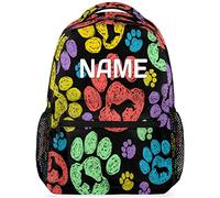 Mochila Infantil Rainbow Paw Print Custom Animal Dog Personalized Bolsa De Viaje Clásico Bolsa De Deporte Unisex Mochilas Escolares para Colegio Mujeres Juveniles