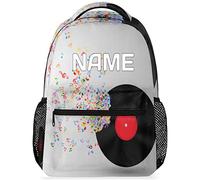 Mochila Infantil Records Music Custom Colorful Music Note Personalized Mochilas Escolares Resistente Bolsa De Deporte Unisex Bolsa De Viaje para Colegio Juveniles Universitaria