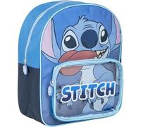 Mochila Infantil Stitch Disney Original Azul con Bolsillo Transparente y Diseño Divertido | Mochila Stitch Escolar Grande Preescolar Niñas y Niños Resistente