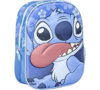 Mochila Infantil Stitch Disney Original Azul con Diseño Divertido de Lengua y Flores | Mochila Stitch Escolar Preescolar y Primaria Niñas y Niños Resistente