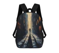 Mochila Infantil The Lone Wanderer - Moody Atmospheric Urban Scene with A Solitary Figure Mochila Escolar 3D Mochila Escolar Para Niños Mochilas Escolares Mochila De Moda Con Bolsillo Bolsas Para Libr