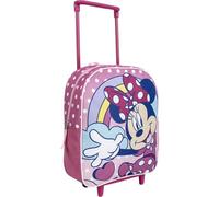 Mochila Infantil Trolley Escolar de Minnie Mouse - Color Rosa - 25x10x29 cm - Fabricada en Poliéster - Con Cierre de Cremallera - Estampado de Minnie - Producto Original Diseñado en España