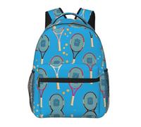 Mochila Infantil Viaje Estampado Mochila Escolar Infantil Deportes Tenis Raquetas Pelotas Arte Antirrobo Daypacks para Juveniles Trabajo Diario Niños 29X40cm