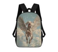 Mochila Infantil Weimaraner Angel Pet Loss Remembrance Art Dog with Wings Mochila Escolar 3D Mochila Escolar Para Niños Mochilas Escolares Mochila De Moda Con Bolsillo Bolsas Para Libros 17inch