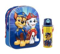 Mochila Infantil y Botella escolar. Pack Diseño Colorido | Mochila Escolar 31x25x10cm Niño Niña de 3 a 8 Años | Material Escolar Vuelta al Cole (Paw Patrol)