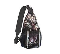 Mochila informal con bandolera, mochilero, tigre salvaje rugiendo 3D con impresión de arte en el pecho, bandolera, funda para cámara, bolsa de transporte informal, bolsa de viaje cruzada para hombre