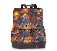 Mochila informal de piel con estampado de oso de llamas de nieve para mujer, para el trabajo