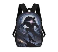 Mochila Informal Para Exteriores Impresa En 3D 17inch Mochila Escolar Infantil Linda Para Viajes Cosmic Werewolf And Howling Wolf Bolsos Infantiles Informales De Moda Para Niños De Primaria