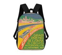 Mochila Informal Para Exteriores Impresa En 3D 17inch Mochila Escolar Infantil Linda Para Viajes Gran Prix Premio San Sebastian Espana 1933 Bolsos Infantiles Informales De Moda Para Niños De Primaria