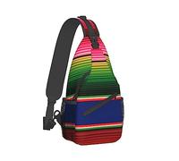 Mochila Informal para Mujer con Bandolera en el Pecho, Mochila Divertida para Gimnasio, Compatible con Coloridas Mantas mexicanas a Rayas, Bolsa de Viaje, Mochila para Senderismo al Aire Libre