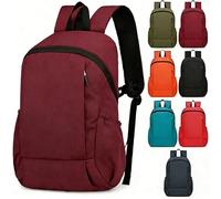Mochila informal unisex para laptop para hombre y mujer, de tela Oxford, para senderismo, ciclismo, viajes, trabajo, fitness, Rojo, Medium, 1