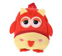 Mochila Jardín de Infantes, Mini Mochila Roja | Felpa Bordes Redondeados, Diseño de Búho y Acceso Fácil, para Escuela y Viaje