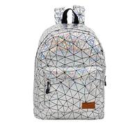 Mochila Juevenil Ranking Laser - Color Plata - Diseño de Triángulos - Amplia y Resistente - Compartimento Principal y Frontal - Ergonómica y Ligera - 42 × 30 × 14 cm - ToyBags