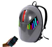 Mochila LED, Mochila Grande Impermeable para Motocicleta con Pantalla Programable, Carcasa Rígida, Mochila Espaciosa para Computadora Portátil para Casco de Tienda, Mochila