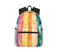 Mochila ligera con estampado de cortinas para mujeres y hombres, bonita mochila de viaje con correas para los hombros, Líneas coloridas, One Size