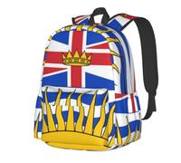 Mochila ligera e informal con la bandera de Columbia Británica para adultos, mochila de viaje de gran capacidad con correas acolchadas, bolsa de viaje resistente al agua