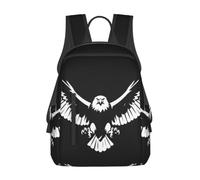 Mochila ligera e informal de gran capacidad con águila blanca y negra