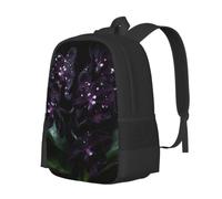Mochila ligera e informal de gran capacidad con diseño de orquídea morada oscura