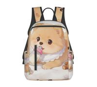 Mochila ligera e informal de gran capacidad para perros bebiendo leche