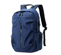 Mochila Ligera para portátil de Viaje, Mochila Impermeable Multibolsillos para Negocios con Puerto de Carga USB, Mochila Grande para el Trabajo con Funda para Carrito,Azul