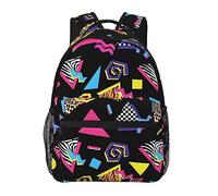 Mochila ligera para viajes deportivos Correr Mochila antirrobo multiusos de gran capacidad Retro 80S 90S Geométrica a cuadros Zebra Tiger Leopard Print Black Travel and Sport Backpack Mochila