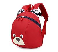 Mochila Luerme para niños, para la guardería, bonita, dibujos animados, oso, cartera escolar rojo rojo