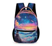 Mochila Luna And Estrellas Escolar Primaria Niña Mochila Primaria Colorido 2-5 Curso Niño 7-13 Años Backpack Ligera con Bolsillos Laterales Libros Cuadernos Botella Vuelta al Cole