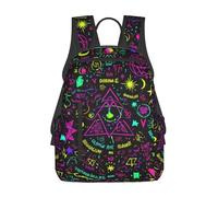 Mochila Mágico Brillante Alquímico Cósmico Gótico Psicodélico Púrpura Sol Luna Arte Brujería Backpack Tipo Casual Mochilas Campamento Daypack para Escolar Aire Libre Travel