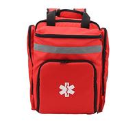 Mochila Médica Roja para Bomberos, Gran Capacidad, Material Resistente Impermeable, Bolsa de Emergencia para Primeros Auxilios - Alta Visibilidad con Tira Reflectante, Ideal para Rescate y Camping