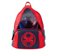Loungefly Mini mochila con capucha Marvel Spiderverse Miles Morales lenticular Negro Estándar