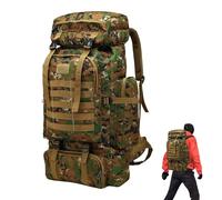 Mochila militar de 80 litros, bolsa de senderismo al aire libre | Gran capacidad de viaje con múltiples bolsillos de tela resistente al agua, diseño de desgarro, paquete de estilo Bugout para camping
