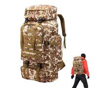 Mochila militar de 80 litros, bolsa de senderismo al aire libre | Gran capacidad de viaje con múltiples bolsillos de tela resistente al agua, diseño de desgarro, paquete de estilo Bugout para camping