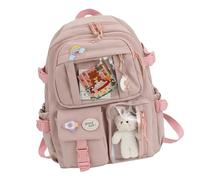 mochila - Mochila escolar ligera, detalle de oso de lujo, mochila estética suave, portador de libros para adolescentes para suministros escolares, viajes diarios, disfraces, uso de viaje