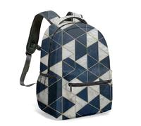 Mochila moderna con estampado de mármol de 16 pulgadas, patrón geométrico de líneas doradas, textura abstracta en blanco y negro, estilo de lujo, mochila de viaje, 05., L, Casual