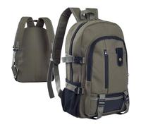 Mochila moderna simple y moderna: mochila de vintage de alta capacidad, portátil de gran capacidad de vintage para camping, viajes, Army Green, riferimento alla descrizione, referencia a la