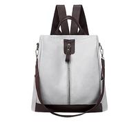 Mochila Mujer PU Mujer Europa y América Ocio Mochila de viaje al aire libre Anti senderismo Mochilas Niñas, gris, Talla única para todos, Mochilas de viaje