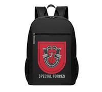 Mochila negra con logotipo del grupo de 7ª Fuerzas Especiales para laptop para estudiantes, mochila escolar de gran capacidad, 17 pulgadas, #01, 30cm*17cm*43cm, Mochila escolar