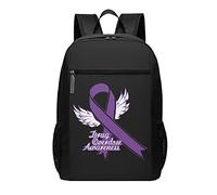 Mochila negra I Wear púrpura para concienciación sobre sobredosis de drogas de 17 pulgadas, mochila para laptop para hombres y mujeres, mochila ligera, #01, 30cm*17cm*43cm, Mochila escolar