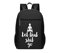 Mochila negra Let That Shit Go de 17 pulgadas, mochila ligera para hombres y mujeres, #01, 30cm*17cm*43cm, Mochila escolar