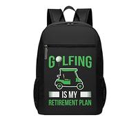 Mochila negra My Retirement Plan Mochila de golf para estudiantes, mochila de gran capacidad, mochila escolar de 17 pulgadas, #01, 30cm*17cm*43cm, Mochila escolar