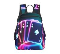 Mochila Negro Neón Estilo As De Cartas Backpack Campamento Mochila Escolar Tipo Casual Mochilas Escolares para Escolar Travel Portátil