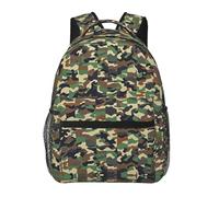 Mochila Niño Antirrobo Mochila Escolar Infantil Arte de camuflaje militar con camuflaje verde genial Estampado Daypacks para Mujeres Trabajo Diario Hombres 29X40cm