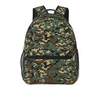 Mochila Niño Moda Mochila Escolar Infantil Arte de camuflaje militar con camuflaje verde genial Unisex Daypacks para Niños Mujeres Hombres 29X40cm